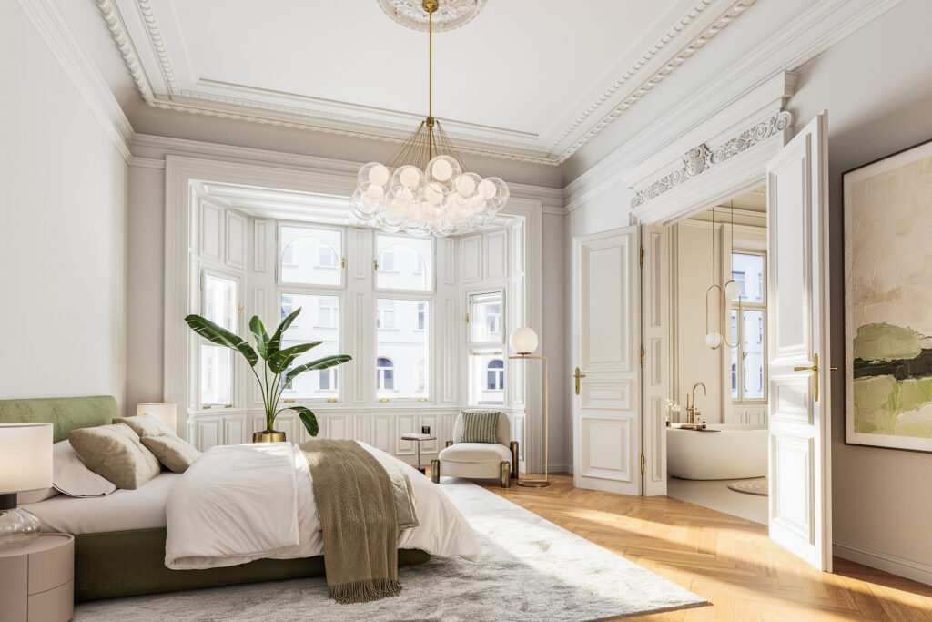 Beispielhaftes Einrichtungsrendering - Schlafzimmer